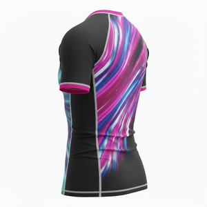 Maillot de compression à manches courtes personnalisé, sublimé, respirant, coutures durables, qualité supérieure, MMA, BJJ, surf, entraînement - Product Image 3