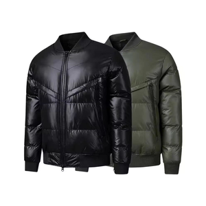 Blouson matelassé brillant coupe-vent personnalisé pour homme, en polyester écologique, avec rembourrage uni, tendance, longueur standard - Product Image 1