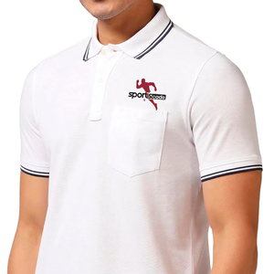 Camiseta Polo de Manga Corta para Hombre Sportscode, Cuello con Rayas Teñidas, Botones, Estilo Casual Elegante - Product Image 4