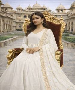 Kurti moderne en coton uni avec broderie et dupatta, tenue de fête, prix de gros, dernière création de vêtements ethniques de créateur - Product Image 5