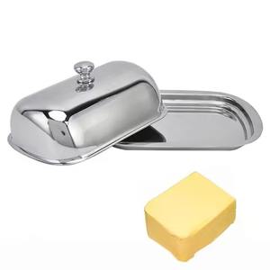 Recipiente para mantequilla de acero inoxidable con tapa para el desayuno, contenedor para mantequilla para la mesa - Product Image 3