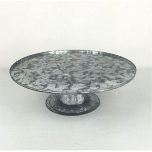 Wholesale Rustic Galvanized Metal Cake Stand Fluted Pedestal Dessert Display Plate Vintage Farmhouse Tiered Tray <b>Party</b> <b>Table</b> - Product Image 6