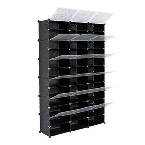 Organisateur de chaussures portable moderne à 12 niveaux pour 72 paires, étagère tour extensible à 36 compartiments, meuble de rangement pour talons, bottes et pantoufles - Product Image 3
