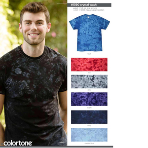 เสื้อยืดแขนสั้นผู้ชายลายไท-ได ทรงปกติ คอกลม สวมใส่สบาย ผ้าฝ้ายเจอร์ซีย์ถัก 100% สีดำเทา ลายพิมพ์ - Product Image 6
