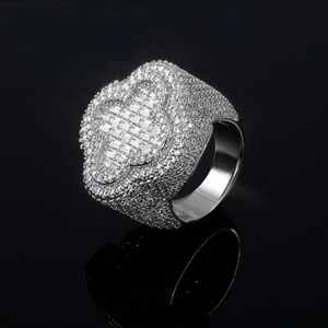 Mens Lab Grown Diamond <b>Ring</b> 925 Silver Baguette Cut Iced Out Luxury Statement <b>Cocktail</b> <b>Ring</b> - Product Image 2