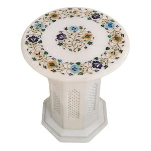 <b>Marble</b> Inlay Coffee/Dining <b>Table</b> Set for Home Use Modern Convertible White Living Room Furniture - Product Image 1