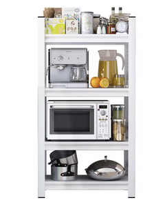 Étagères de rangement métalliques sans boulons à 4 niveaux fabriquées au Vietnam (OEM/ODM) avec garde-corps pour cuisine, garage et entrepôt - Product Image 1