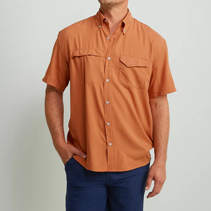 Full Sleeve Button-Up Anti-Wrinkle Stand Collar Casual <b>Polyester</b>/Cotton Blend Custom Logo Dress <b>Shirts</b> for Men Women Spring - Product Image 2