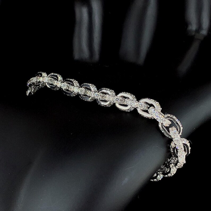 Moissanite <b>Silver</b> Link Bracelet Iced Out Luxury Bracelet Elegant Fashion Jewelry <b>For</b> <b>Men</b> Women Gift - Product Image 5