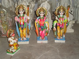 White Marble Ram Darbar <b>Statues</b> - Product Image 5