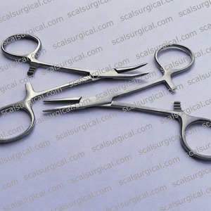Pinzas Hemostáticas Quirúrgicas Baby Halsted Curvas de 10 cm con Mordazas Delicadas de Acero Inoxidable - Product Image 3