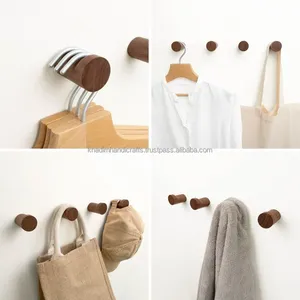 "Crochet mural rustique en bois d'acacia, crochet naturel de style vintage de forme unique pour les vêtements et la décoration intérieure élégante" - Product Image 3