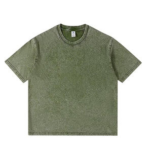 T-shirts pour hommes en coton 100% avec effet délavé, tissu en molleton, design personnalisé, confortables, respirants, service OEM/ODM, couleurs personnalisées - Product Image 5