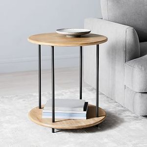 โต๊ะข้างเหล็กหน้าไม้แบบดั้งเดิม สะท้อนงานฝีมือคลาสสิกด้วยรายละเอียดเหล็กและไม้ - Product Image 1