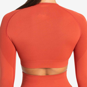 Women's 3 Piece Yoga Set Print Long Sleeve Crew Neck Crop Top High Waist Full Length <b>Leggings</b> <b>Pockets</b> Seamless Spandex/Nylon - Product Image 4