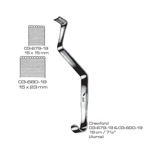 เครื่องมือผ่าตัดแบบดึงกล้ามเนื้อ Crawford Surgical Retractor รุ่น IAA-R-295 ขนาด 19 ซม. 15x15 มม. 15x23 มม. สำหรับผ่าตัดหลอดเลือดใหญ่  ทำจากสแตนเลส  ได้รับมาตรฐาน CE - Product Image 1