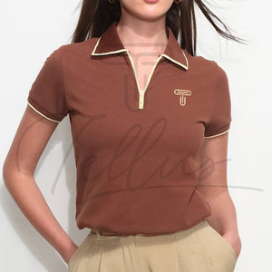 เสื้อโปโลผู้หญิงรุ่นใหม่ เนื้อผ้านุ่ม สวมใส่สบาย สีพื้น สำหรับเล่นกีฬา รับสกรีนโลโก้ คุณภาพสูง - Product Image 6