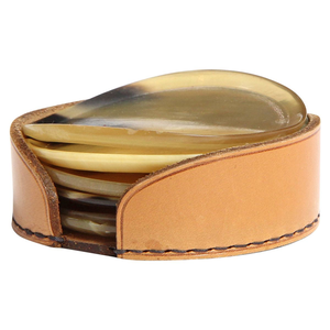Posavasos Cuadrados Hechos a Mano con Cuerno de Búfalo Natural, Acabado Negro, para Servicio en Restaurantes y Hogares - Cantidad al por Mayor - Product Image 2