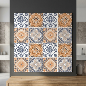 Moroccan Style 400x400 Antique Flower Feature Ceramic Decorative Floor Tiles 40x40cm - Product Image 2