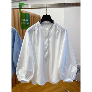 Blusa de Manga Larga de Algodón para Mujer, con Botones, Estilo Casual para Oficina, Camisa de Trabajo, Logotipo Personalizado, Fabricante OEM ODM - Product Image 3