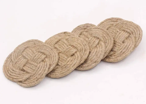 Handcrafted Jute <b>Rope</b> Coasters Natural Braided Drink Mats for Table Protection Eco Friendly Rustic Home Decor - Product Image 5