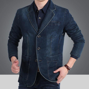 Chaqueta vaquera con botones para hombre, corte clásico y ajustado, ropa exterior de algodón duradera, adecuada para la oficina, informal o para uso diario - Product Image 5
