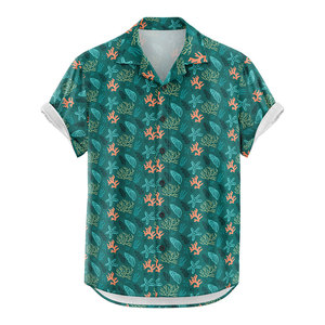เสื้อเชิ้ตฮาวายแขนสั้นลายดอกไม้สำหรับผู้ชาย ปกคอพับได้ ระบายอากาศดี เหมาะสำหรับใส่ในช่วงวันหยุดฤดูร้อน เสื้อคิวบาคอลลาร์ - Product Image 2