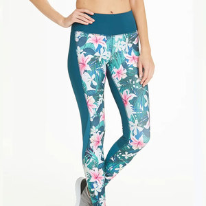Leggings de yoga taille haute réfléchissants, sans coutures, respirants, pleine longueur, avec panneau en maille texturée, extensibles dans les quatre sens, en Spandex, taille élastique - Product Image 1