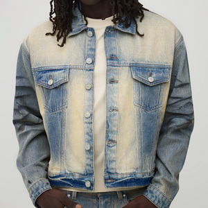 Chaqueta vaquera personalizada al por mayor, chaqueta vaquera negra desgastada, chaqueta urbana para streetwear, para compradores de EE. UU. - Product Image 6