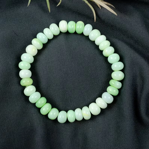 Natural Green Opal Smooth Stone <b>Beads</b> <b>Bracelet</b> Soft Finish Adjustable Length Gemstone <b>Bracelet</b> For Women Party Casual Style - Product Image 1