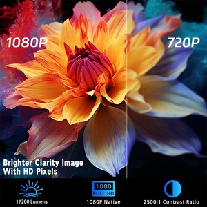Mini projecteur portable AUN A005 Android à faible coût, 4K 3D 1080P Full HD, home cinéma, Netflix, haut-parleur HIFI, correction automatique de la distorsion trapézoïdale, Europe - Product Image 2