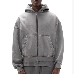 Wholesale hoodie jacket cotton blend zip hoodie casual hoodie Private Label Production - Product Image 5