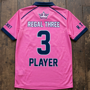 Regal Three Pink Cricket Jerseys Men's 100% Polyester Sublimation Sportswear Jersey <b>Turn</b> Down Cricket Shirt Tops - Product Image 2