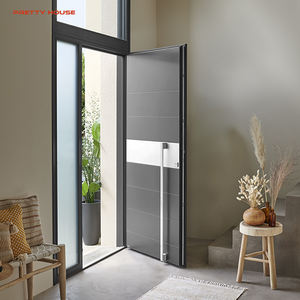 मजबूत सुरक्षा लोहे के प्रवेश द्वार विला क्रेटीड ग्लास लोहे के प्रवेश द्वार - Product Image 5