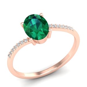REYES Custom 925 Sterling <b>Silver</b> Moissanite Engagement <b>Rings</b> Luxurious Oval Cut 1.25 Carat <b>Emerald</b> Gemstone Wedding Jewelry - Product Image 2