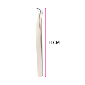 Pince à épiler professionnelle en acier inoxydable pour extensions de cils, outils de maquillage courbés et droits, 1 pièce - Product Image 4