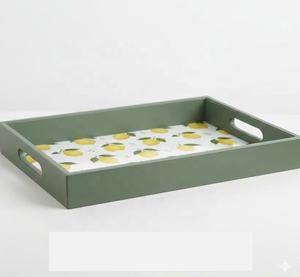 Plateau en laque de style moderne artisanal, plateau de service rectangulaire en laque, plateau en laque de qualité supérieure - Product Image 1