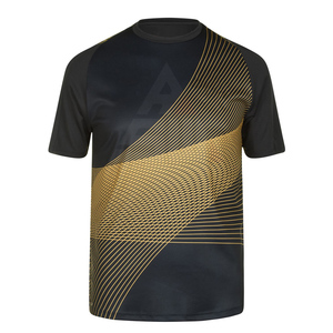 Camiseta de Fútbol Amarilla Personalizada con Cuello en V y Detalles Negros, Camiseta de Entrenamiento Transpirable de Secado Rápido, Uniforme de Equipo 100% Poliéster OEM - Product Image 5