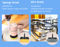 Brosse de nettoyage 2 en 1 pour éponge et épurateur électrique multifonctionnelle et portable pour la cuisine.