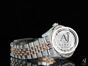 Reloj de Cuarzo Analógico con Esfera de Diamantes, Cristal de Zafiro, 46 mm, Acero Inoxidable, Correa de 20 mm, Dos Tonos, Estilo de Vestir de Lujo - Product Image 3