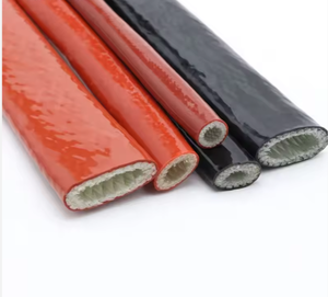 High-Temperature Resistance Coated Fiberglass Sleeve High <b>Heat</b> Protection Fire Sleeves Silicone Fiberglass Insulation Sleeving - Product Image 3