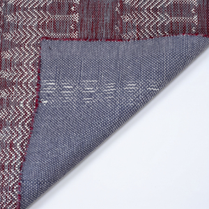 DECORDEC Tapis en laine bordeaux, anthracite et ivoire, motif arbre, tissage plat, écologique, antidérapant, tufté à la main, à poils épais, à motifs répétitifs - Product Image 5