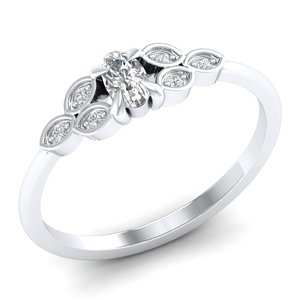 แหวนหมั้น REYES Luxury Design ประดับโมอิสซาไนต์ทรงรี 0.25 กะรัต ตัวเรือนเงินแท้ 925 เครื่องประดับสั่งทำสุดหรูสำหรับผู้หญิง - Product Image 2