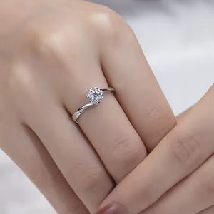 Classic Round Diamond Engagement <b>Ring</b> White <b>Gold</b> Prong Setting Women's Fine Jewelry - Product Image 6