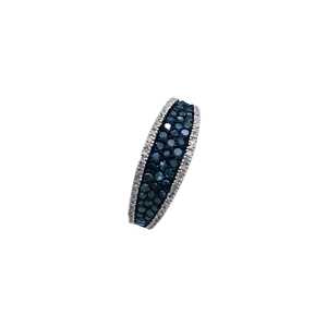 Bague de fiançailles et de mariage pour femme en argent sterling 925 avec diamant naturel blanc et bleu taille ronde de 1,02 carat – Vente en gros - Product Image 3