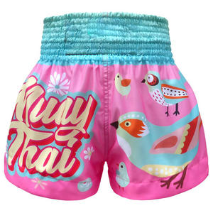 Shorts d'entraînement Muay Thai de haute qualité, shorts de boxe thaïlandaise personnalisés en satin, vêtements de sport légers, OEM - Product Image 6