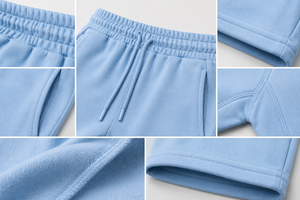 Shorts Bermuda en Coton Écologique Bleu Clair pour Homme avec Logo Avant, Cordon de Serrage à la Taille, Poches, Couleur Unie Décontractée - Product Image 6