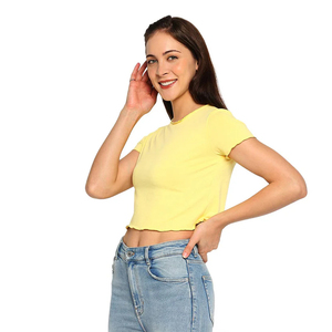 Camisetas Cortas de Algodón 100% Puro para Mujer, Camisetas Cortas Premium Antiencogimiento, Logotipo Personalizado, MOQ Bajo, Venta al Por Mayor, Camisetas Cortas OEM - Product Image 3