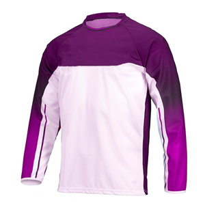 Maillot de football pour homme à col rond et manches longues, rouge et blanc, blocs de couleur, en polyester anti-humidité, coupe classique, pour toutes les saisons - Product Image 2