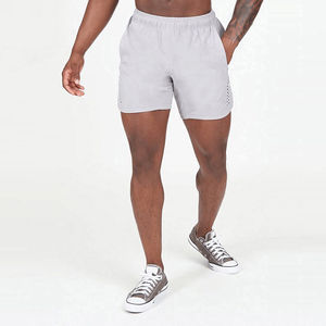 Shorts en maille pour homme avec logo personnalisé, vêtements de fitness d'été de haute qualité, séchage rapide, double couche, polyester tricoté - Product Image 2